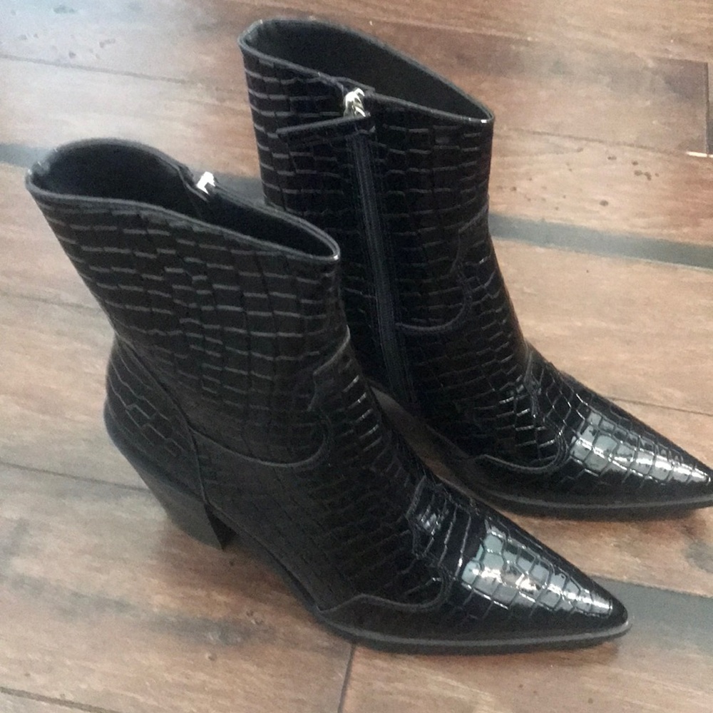 PLT... Black Patent Western Bootie!! BrandNew!!